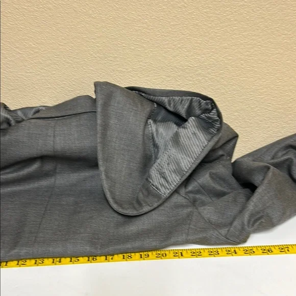 Turnbury Blazer Men Size 44 L Gray Sport Coat Notched Lapel Silk Wool Structured - Picture 8 of 12